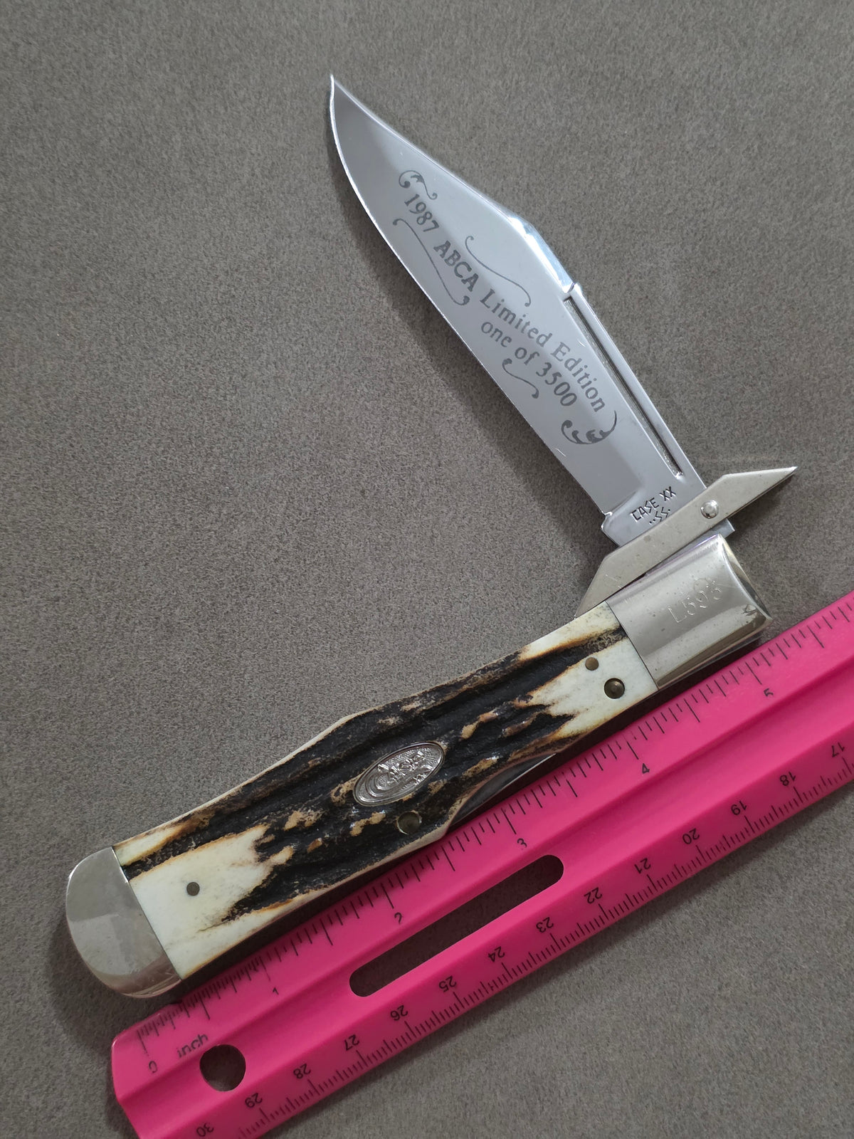 1987 Case XX Stag Handle Coke Bottle Swing Guard 51050 LSSP