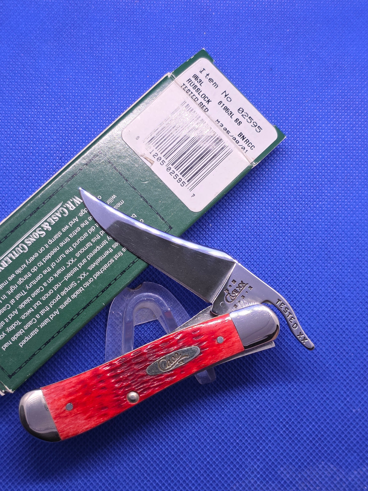 2001 Case XX Tested Red Bone Russlock NIB 02595