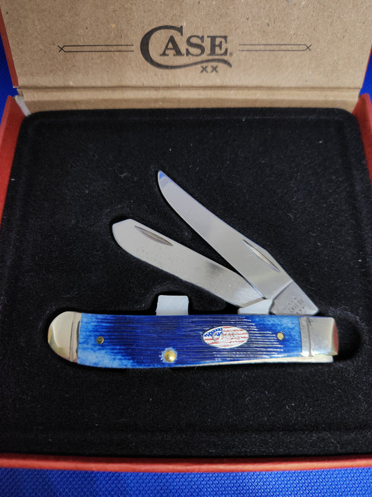 2024 Case XX Shot Show Mini Trapper 10777 Barn Board Jig Navy Blue Bone