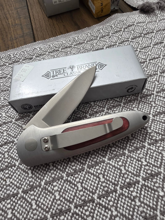 Boker Speed Lock II Treebrand Classic Manual - No Nail Knick - Red bone with Clip 7107RBC