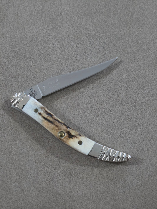 2006 Case XX Blue Scroll Stag Handle Tiny Toothpick with Custom File Work!