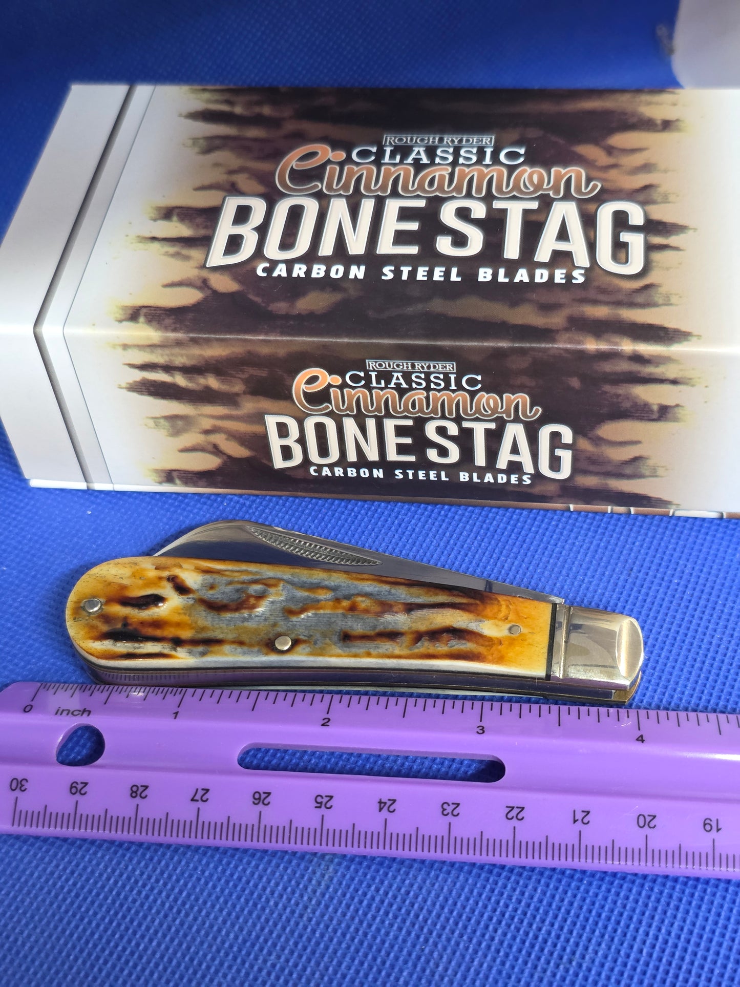 Rough Ryder Classic Cinnamon Stag Half Hawk Carbon Steel RR2427