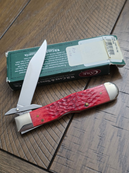 2002 Case XX Jig Red Bone USA Etch Cheetah - 08190E