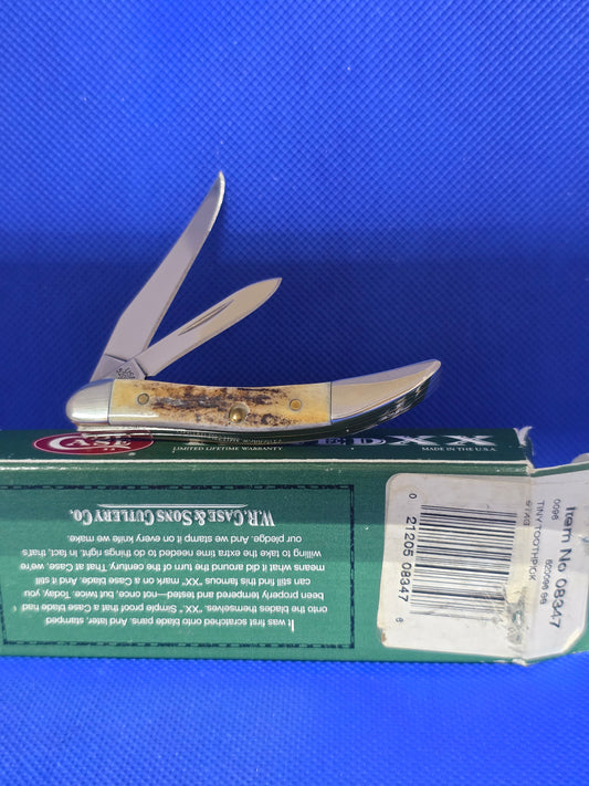 2007 Case XX Stag 520096 Tiny Toothpick Blue Scroll Etch SMKW Exclusive 08347