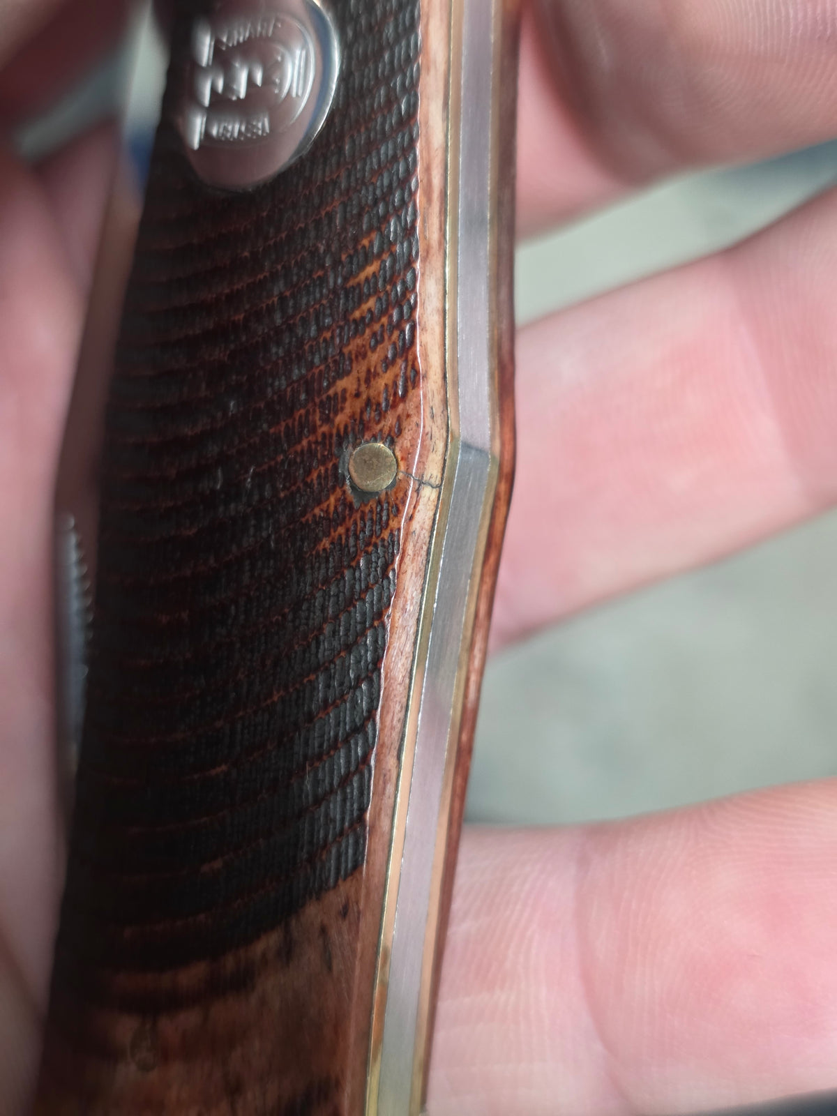 Rough Rider Brown Sawcut Bone Large Coke Bottle