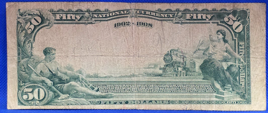 1902 Series $50 Covington Bank Note Large Size The Citzens National Bank