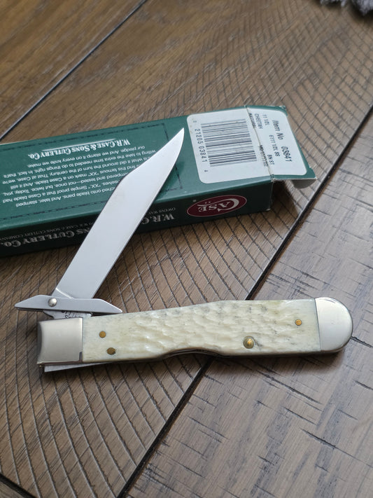 2002 Case XX Jig Natural Bone USA Etch Cheetah - 03841