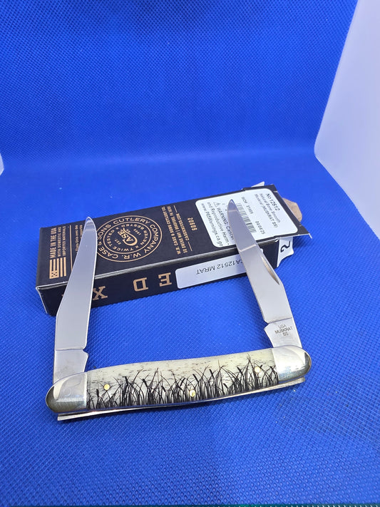 2025 Case XX Smooth Natural Bone Muskrat knife with Muskrat on Handle CA12512MRAT