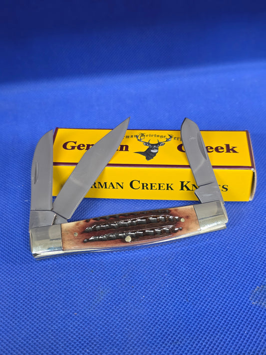GERMAN CREEK Stockman - Antique Bone Stag Handles - EM2567062ABNJS