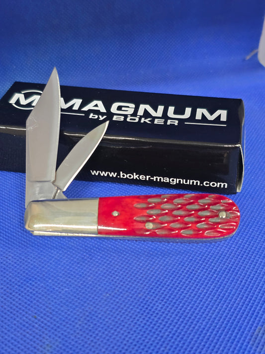 Boker Magnum Red Bone Barlow Knife Rare Discontinued 01SC110