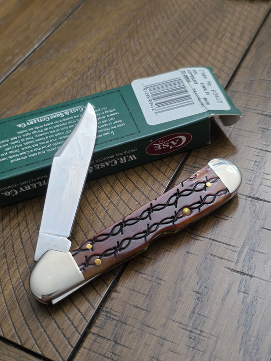 2002 Case XX Dark Amber Copperlock Barbwire Jig - 03413