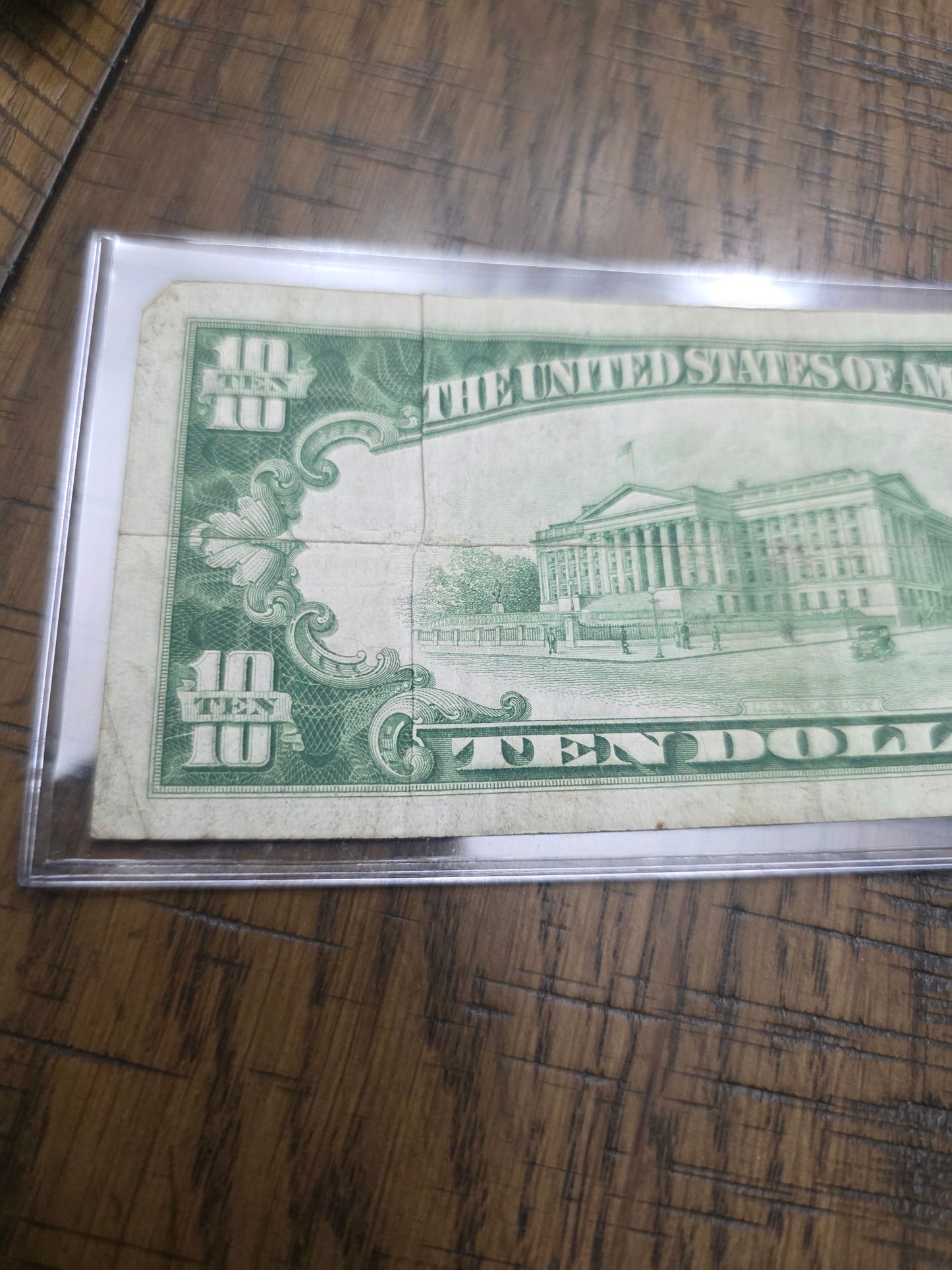 1928 B series $10 FRN Redeemable in Gold Light Green Ink VG