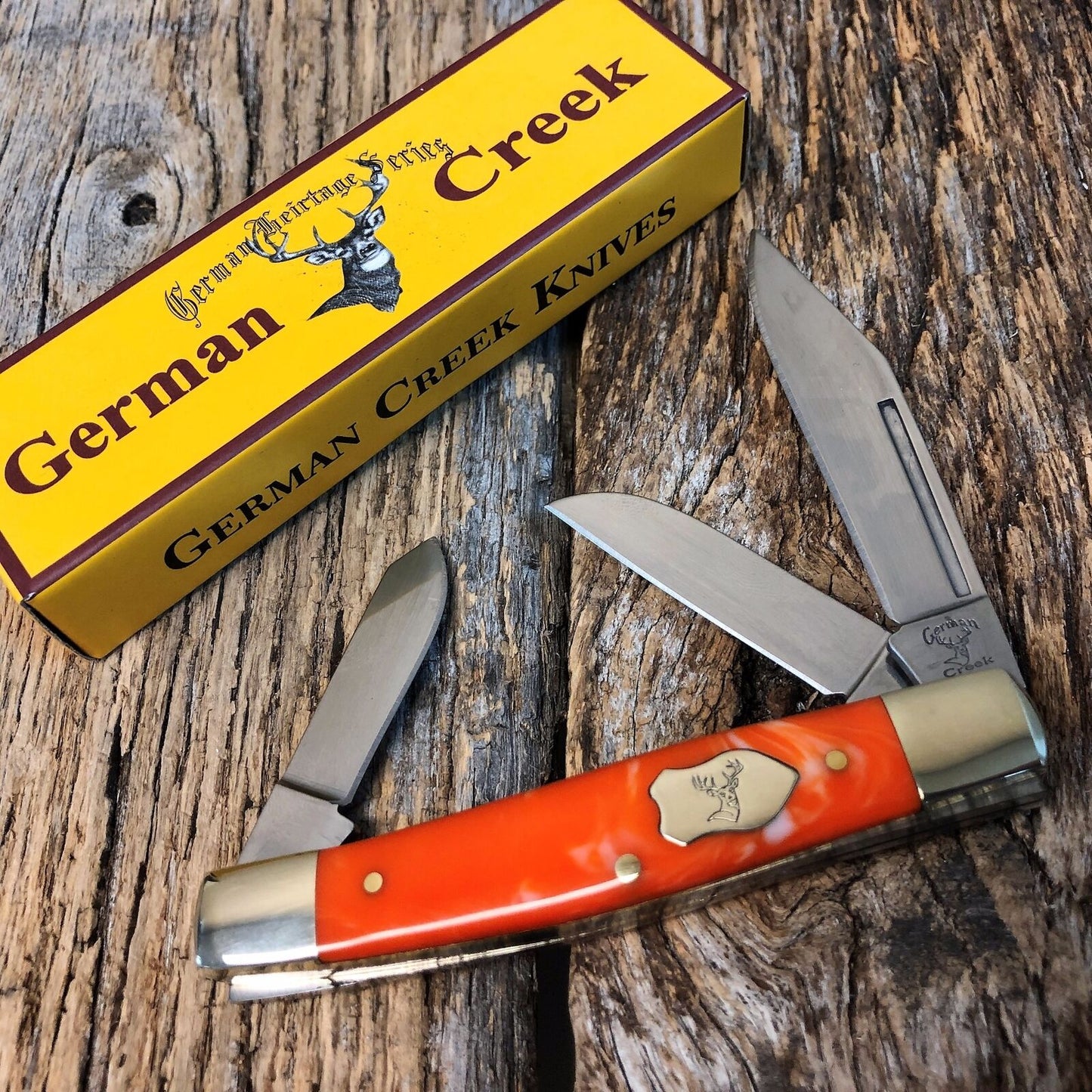 GERMAN CREEK 3 3/4" Couteau de poche Stockman à trois lames DREAMSICLE NOUVEAU