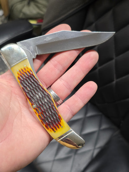 Rough Ryder Brown Jigged Folding Hunter with Deer RR854Deer