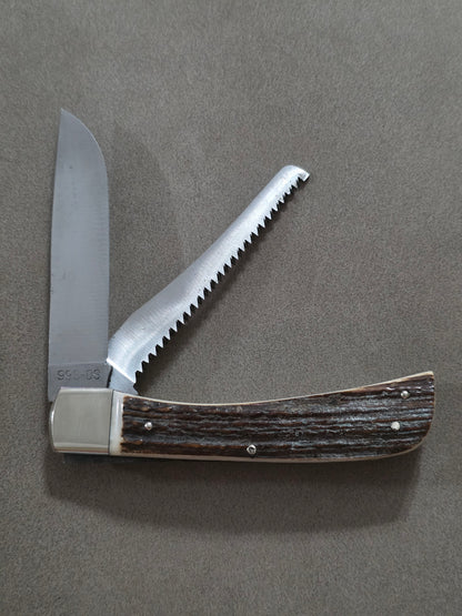 German Eye Carl Schlieper 2 Blade Folding Hunter Sod Buster Stag Handle 99S-DS