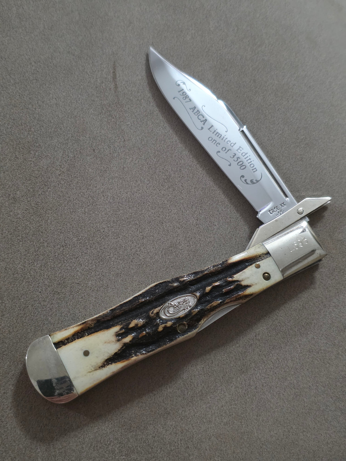 1987 Case XX Stag Handle Coke Bottle Swing Guard 51050 LSSP