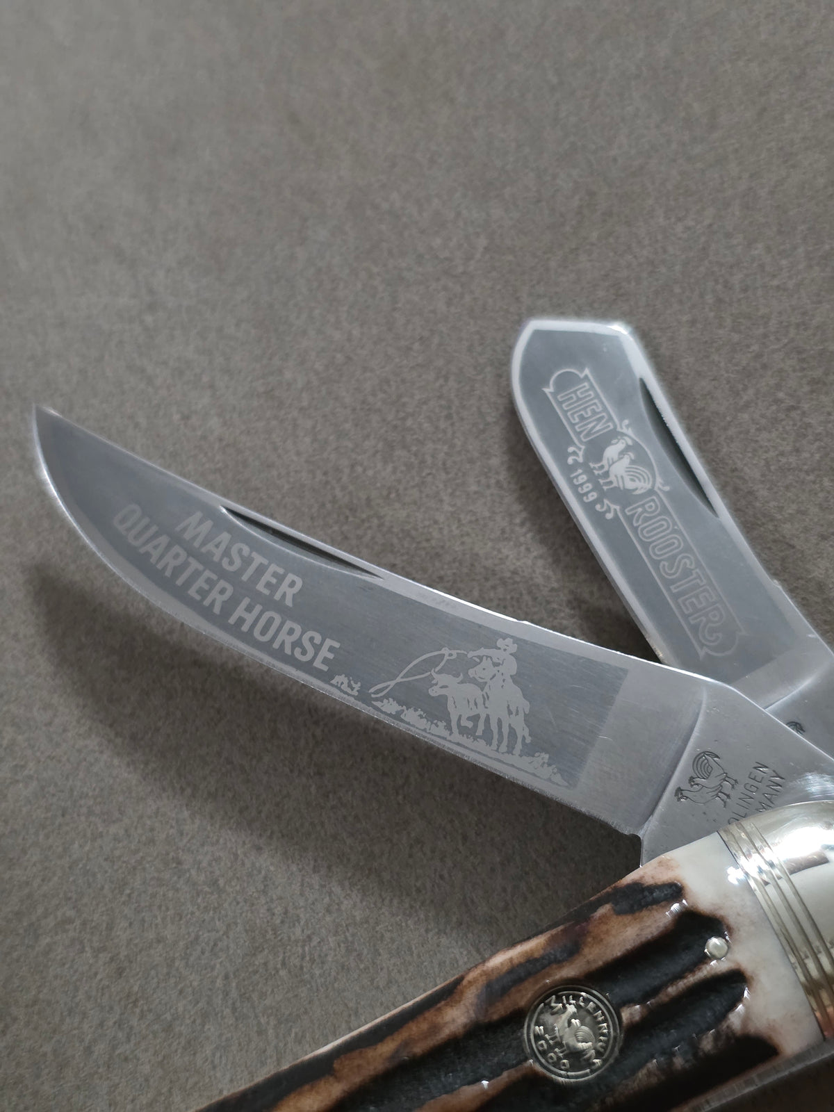 1999 Hen & Rooster Stag Handle Master Quarter Horse Stockman 293DS