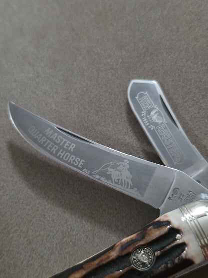 1999 Hen & Rooster Stag Handle Master Quarter Horse Stockman 293DS