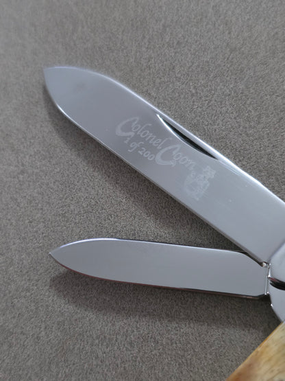 Colonel Coon Stag Handle Torpedo Jack Style 2 Blade Pocket knife 1 of 200