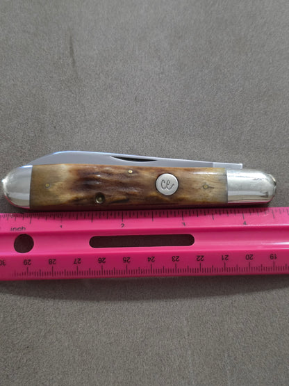 Colonel Coon Stag Handle Torpedo Jack Style 2 Blade Pocket knife 1 of 200