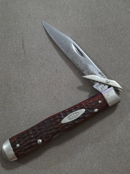 1940-64 Case XX 61111/2LReddish Bone Cheetah Pocket Knife Used