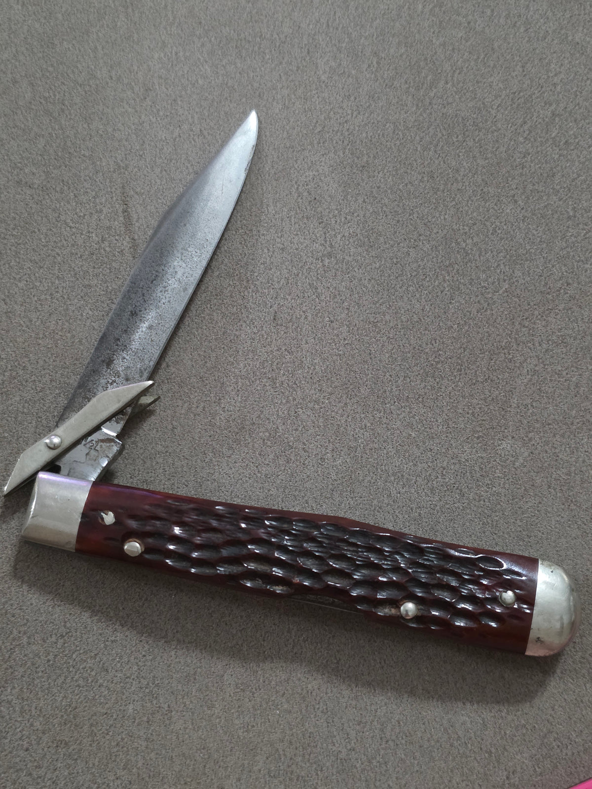 1940-64 Case XX 61111/2LReddish Bone Cheetah Pocket Knife Used