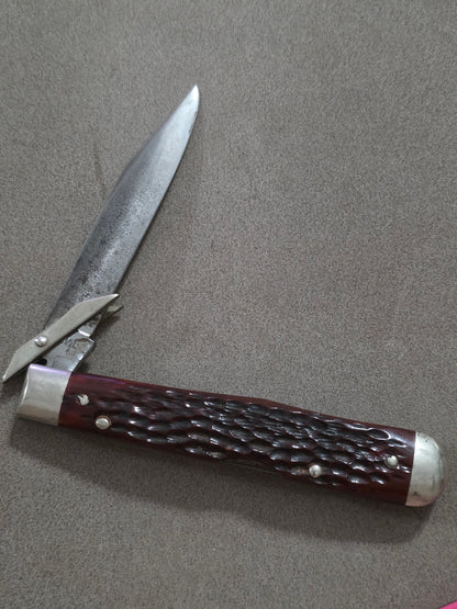 1940-64 Case XX 61111/2LReddish Bone Cheetah Pocket Knife Used