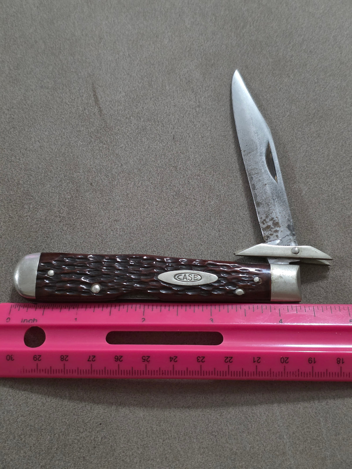 1940-64 Case XX 61111/2LReddish Bone Cheetah Pocket Knife Used