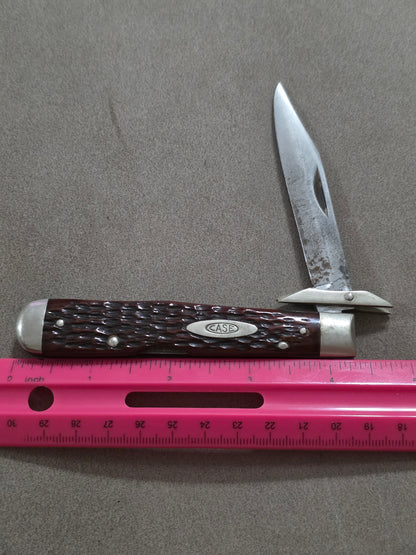 1940-64 Case XX 61111/2LReddish Bone Cheetah Pocket Knife Used