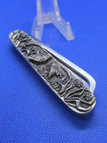 Somky Mountain Knife Work Knife Cock Fighter Embossed Handles Solid Steel