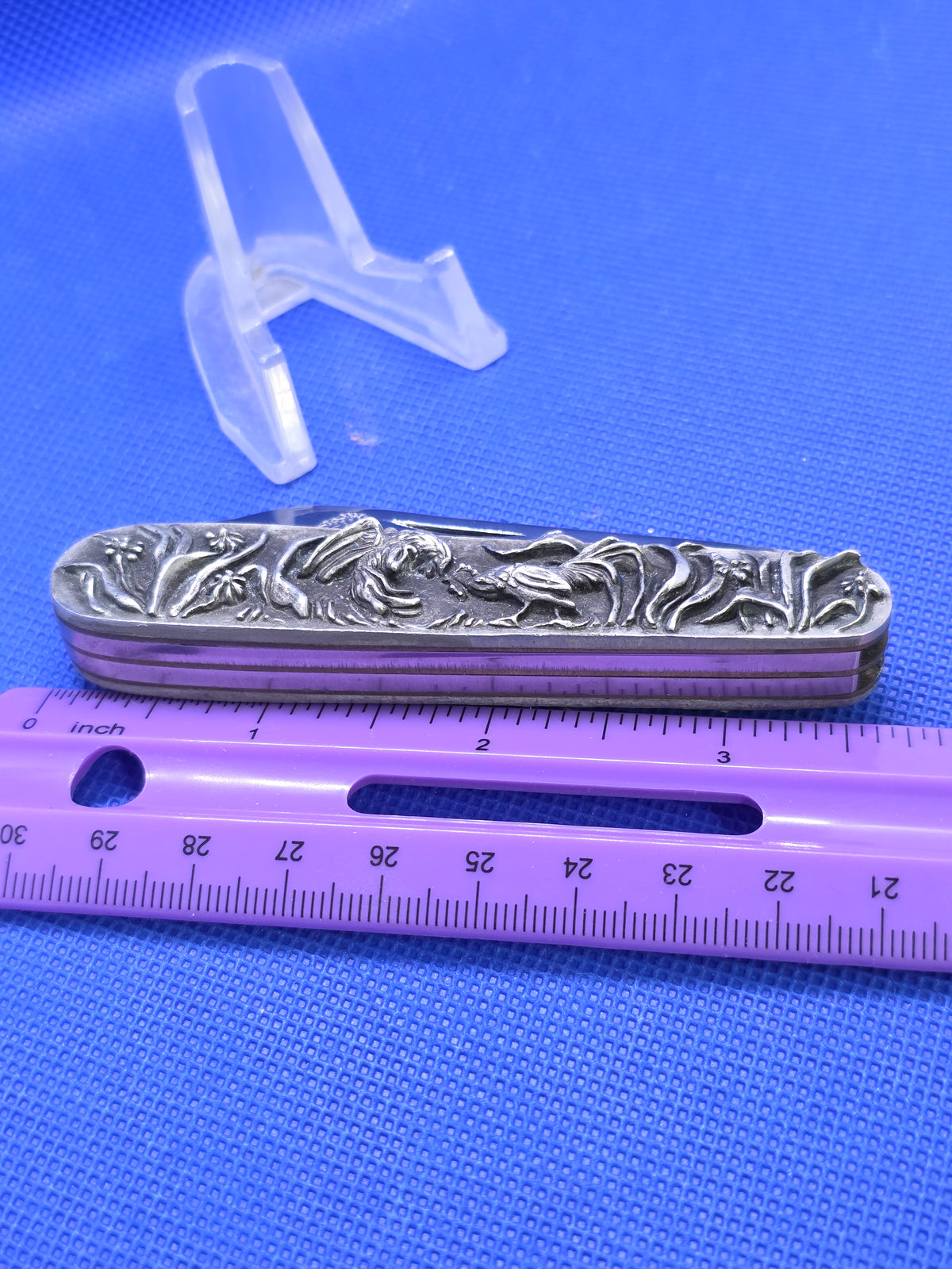 Somky Mountain Knife Work Knife Cock Fighter Embossed Handles Solid Steel