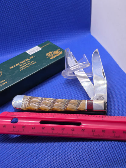 Moore Maker Trapper with Armadillo Hide Handles New with Original Box