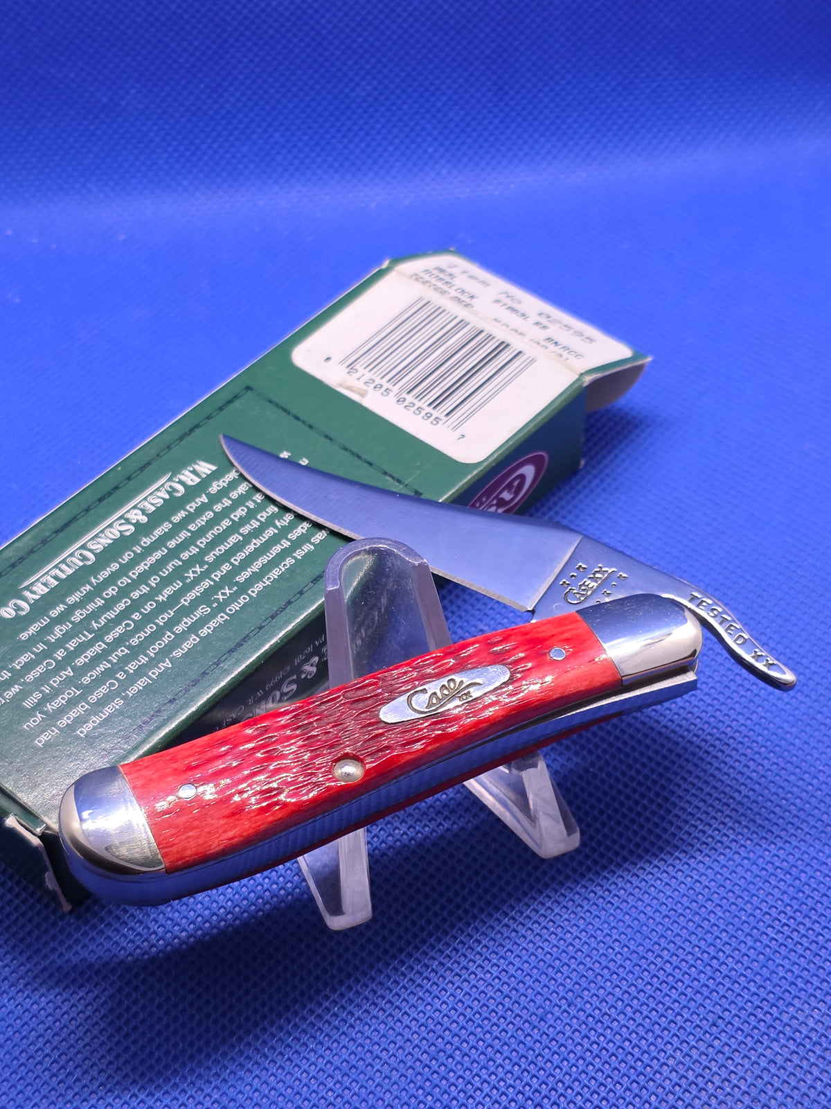 2001 Case XX Tested Red Bone Russlock NIB 02595