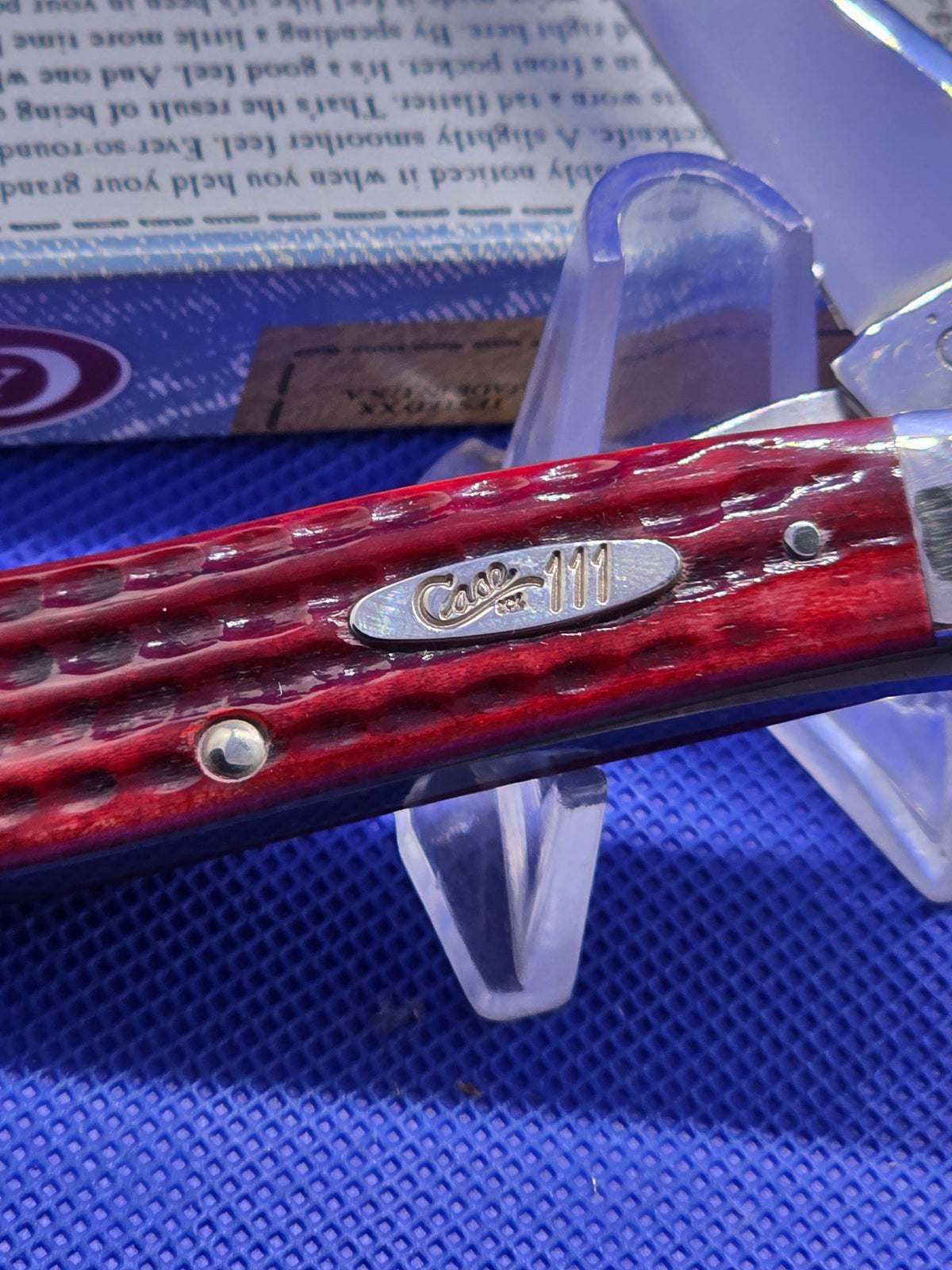 2000 Case XX Pocket Worn Red Bone Russlock 111 Shield NIB 00785