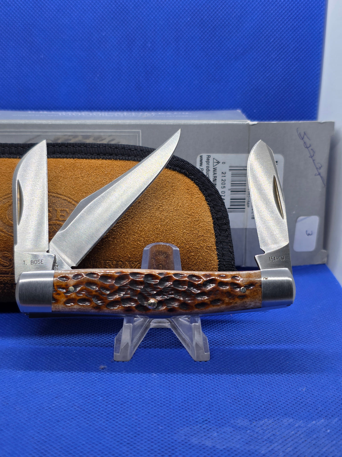 2018 Case XX Tony Bose Premium Stockman Brown Bone 154CM - 07429