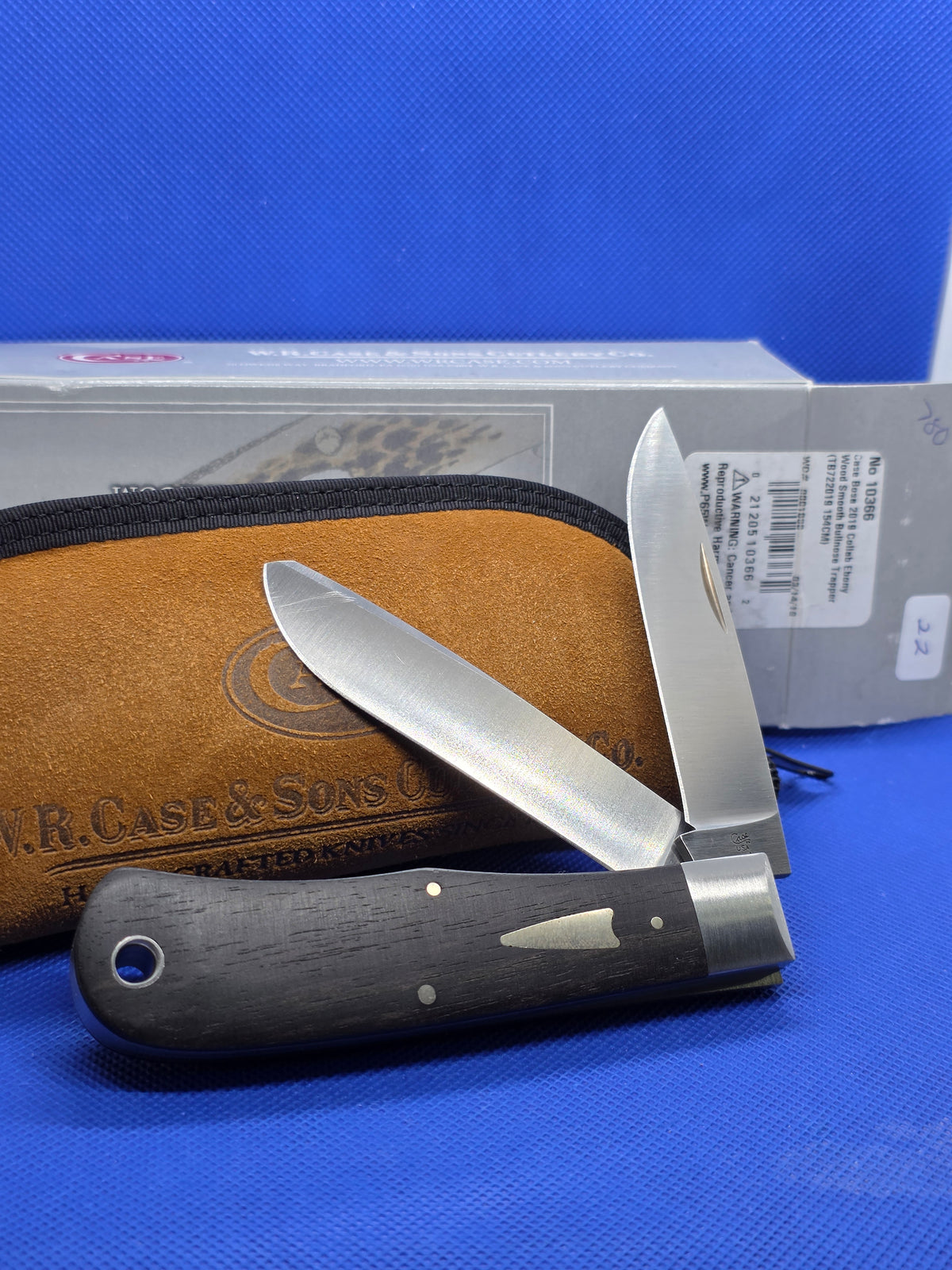 2019 Case XX Tony Bose Bullnose Trapper Knife Ebony Wood 10366 154CM