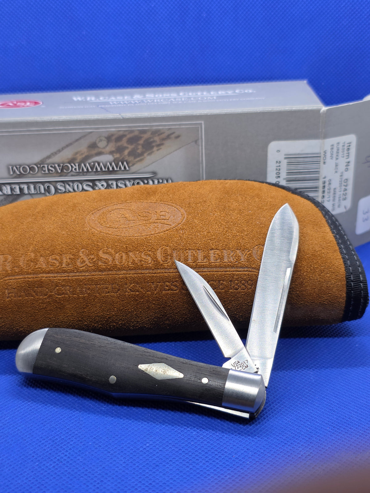 2017 Case XX Tony Bose Eureka Jack Knife Ebony Handles 07423 154CM