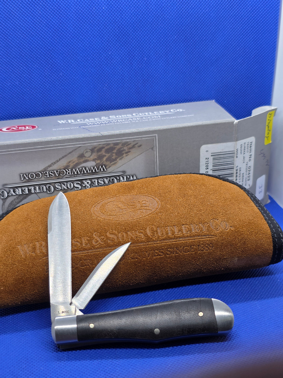 2017 Case XX Tony Bose Eureka Jack Knife Ebony Handles 07423 154CM