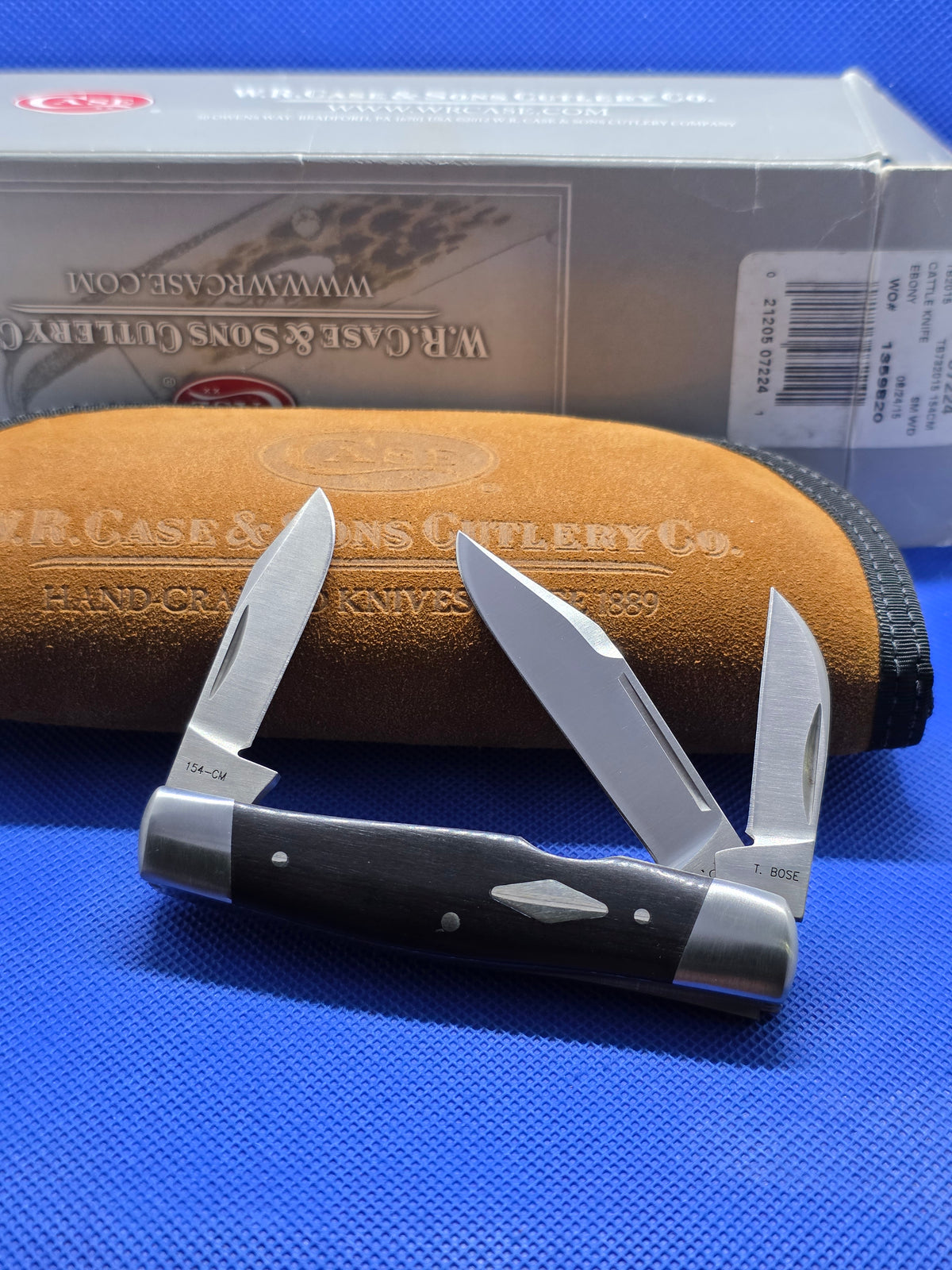 2015 Case XX Tony Bose Cattle Knife Ebony Wood 07224 154CM