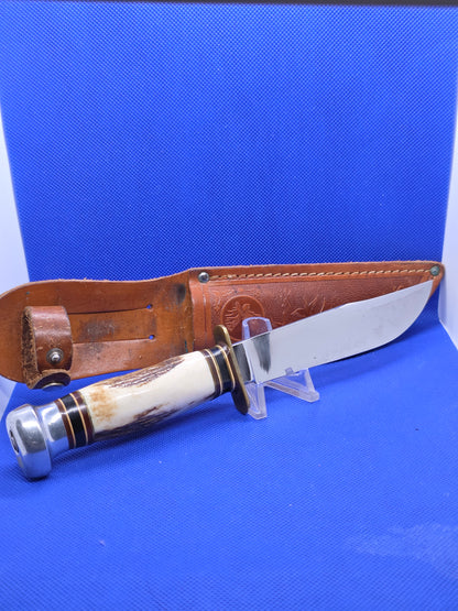 Marbles Gladstone Michigan Stag Fixed Blade Hunting Knife with Sheath