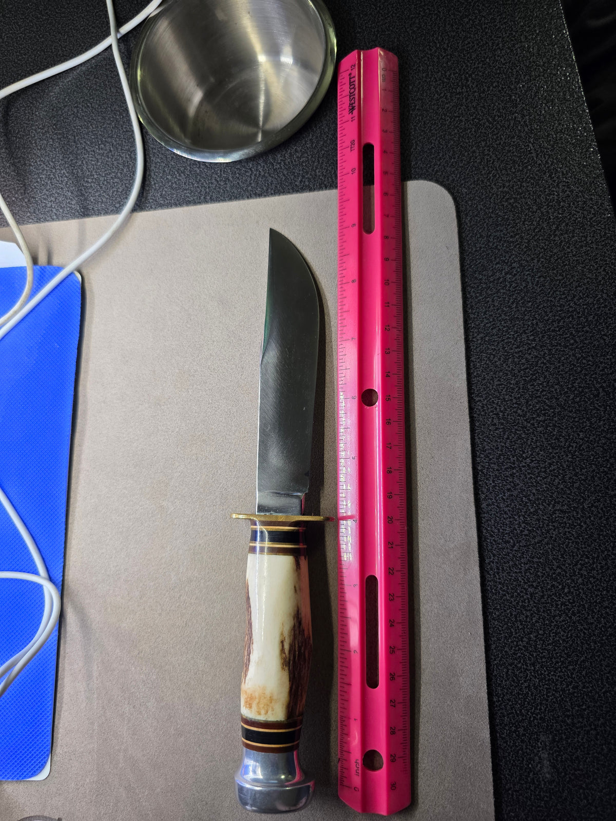Marbles Gladstone Michigan Stag Fixed Blade Hunting Knife with Sheath