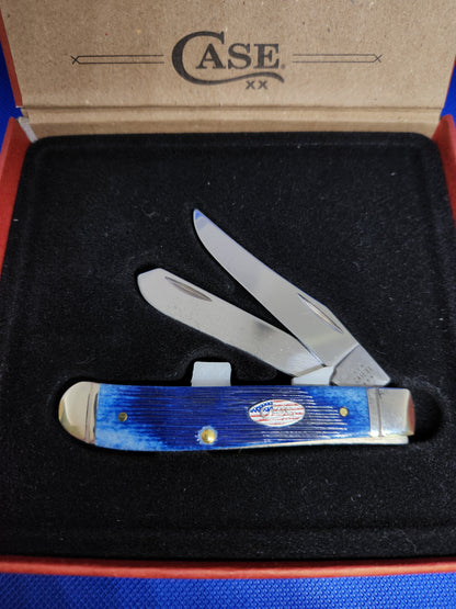 2024 Case XX Shot Show Mini Trapper 10777 Barn Board Jig Navy Blue Bone