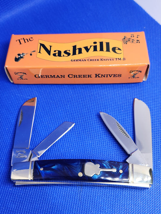 The Nashville - 4 Blade Congress 3.5" - Blue Pearl Swirl Handle - EM2567011002