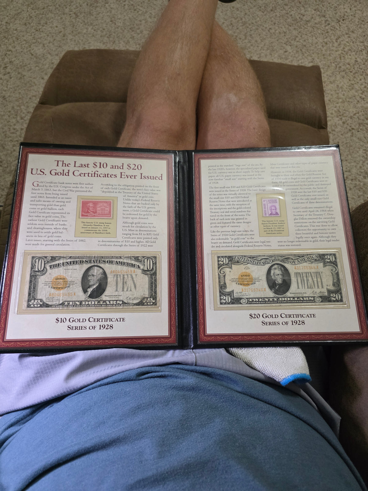 1928 $10 & $20 Gold Certificate Set in VG condition