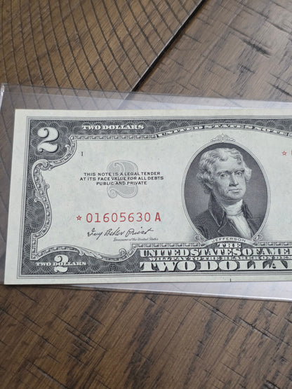 1953 $2 Dollar Red Seal United States Note *Star Note* Uncirculated Condition