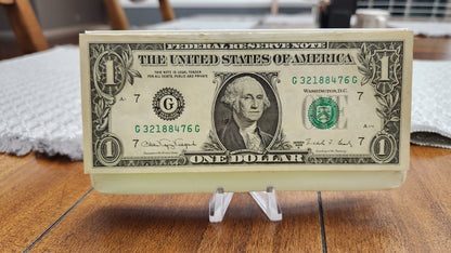 25 Consecutive $1 Dollar Federal Reserve Notes Uncirculated Condition