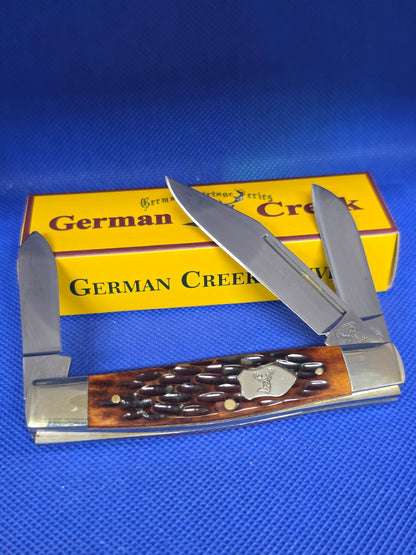 GERMAN CREEK 3 3/4" Stockman - Mountain Honey Bone Jigged Handle 62MTH