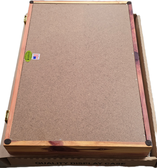 Knife Display - 501 - Cedar  S&D Enterprise Wood Display Case 18X12X2
