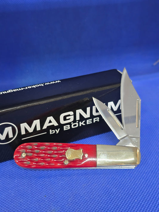 Boker Magnum Red Bone Barlow Knife Rare Discontinued 01SC110