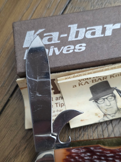 Ka-Bar 1152 Camp Knife Brown Jig Delrin Handles NIB